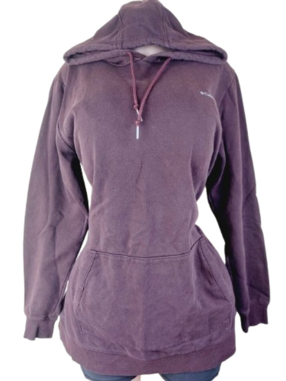 Columbia Women's Burgundy Burr Trail Longline Tunic Pullover Hoodie Size XL